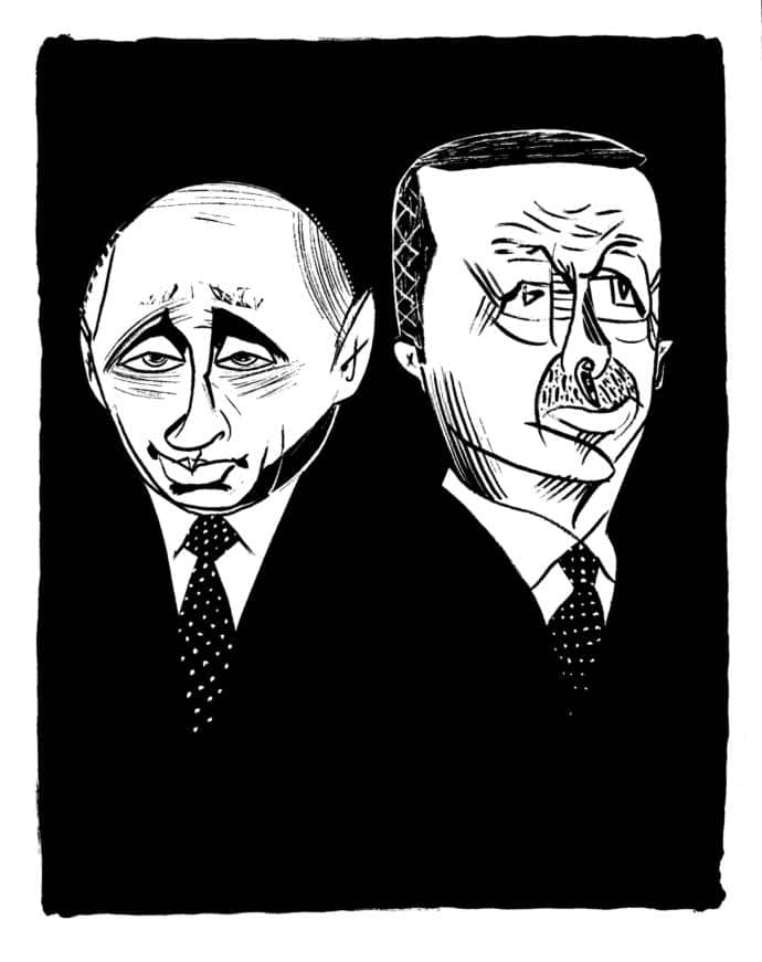 Vladimir Putin and Recep Tayyip Erdoğan