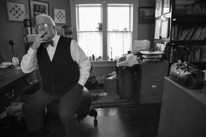 Dr. John Aldis, at his home office in Shepherdstown. In 2015, he became the first doctor in West Virginia to offer free public classes to teach anybody—not just first responders and health professionals—how to reverse opioid overdoses with the drug Narcan.